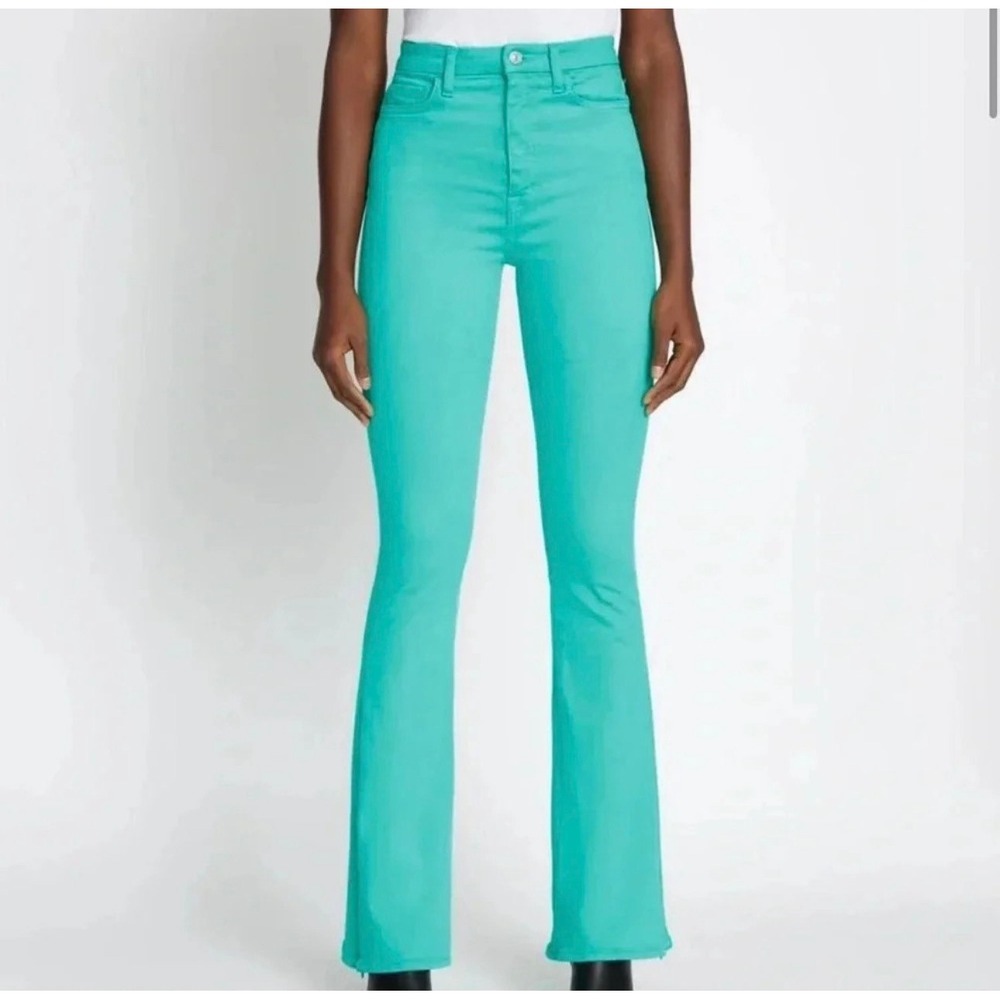 7 For All Mankind Jeans Ultra High Rise Skinny Boot Jeans Teal 28 Zip‎ Ankle